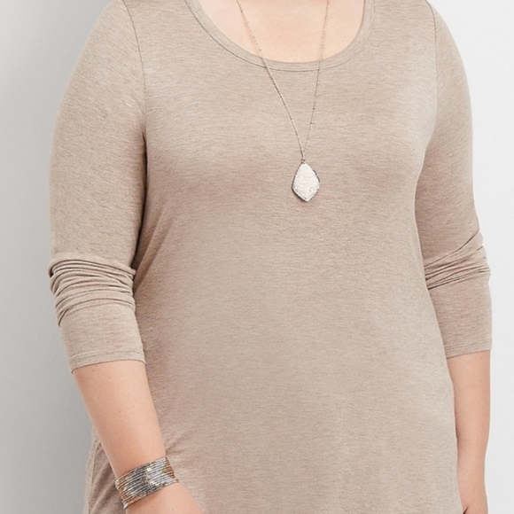 Maurices 24/7 Long Sleeve Lightweight Beige Layering Tee Sz 4x - Picture 1 of 7